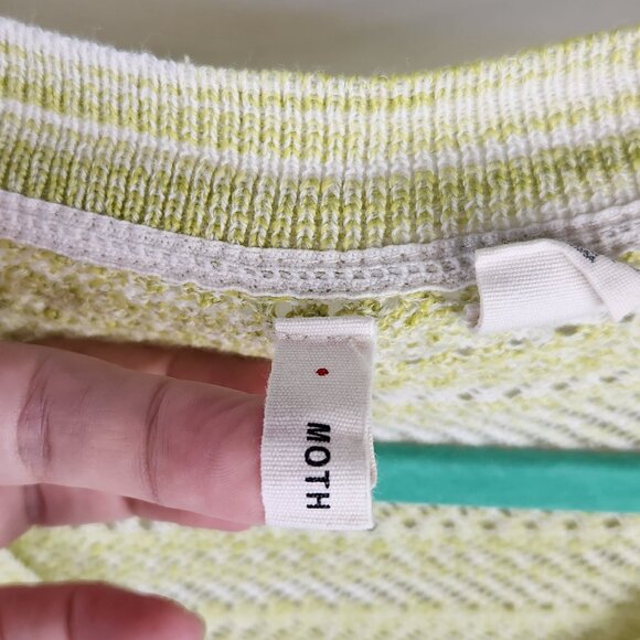 Anthropologie Moth V-Neck Loose Knit Back Raglan Sleeve Sweater sz S - Picture 8 of 11